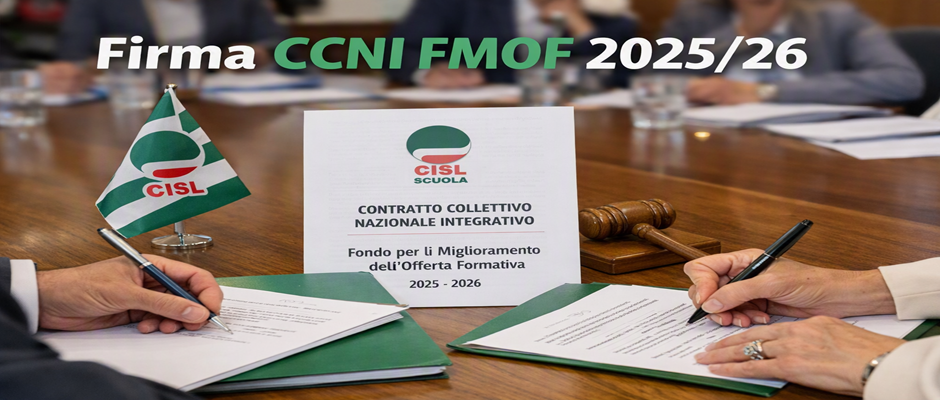SOTTOSCRITTO DEFINITIVAMENTE IL CCNI DEL FONDO PER IL MIGLIORAMENTO DELL'OFFERTA FORMATIVA 2025/26