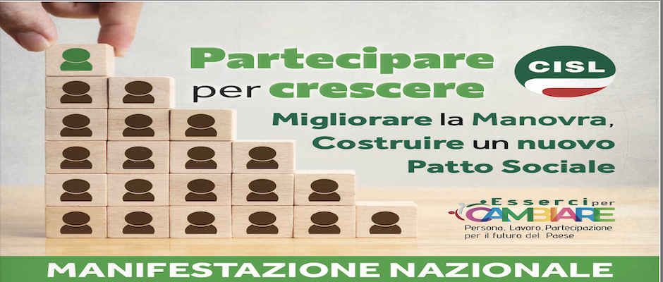 CISL IN PIAZZA A ROMA IL 25 NOVEMBRE. 