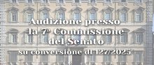 Audizione presso la settima commissione