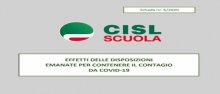 Schede della CISL Scuola su come affrontare l'emergenza Corona virus